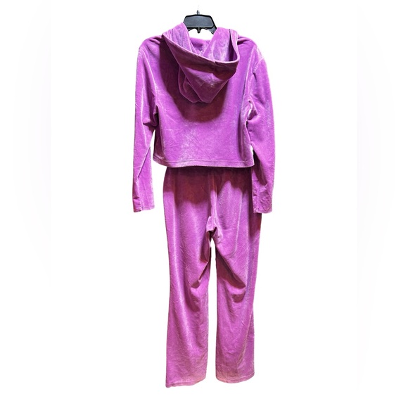 Juicy Couture Velour Tracksuit Hoodie Purple Lavender Size Medium Y2K - Picture 3 of 9